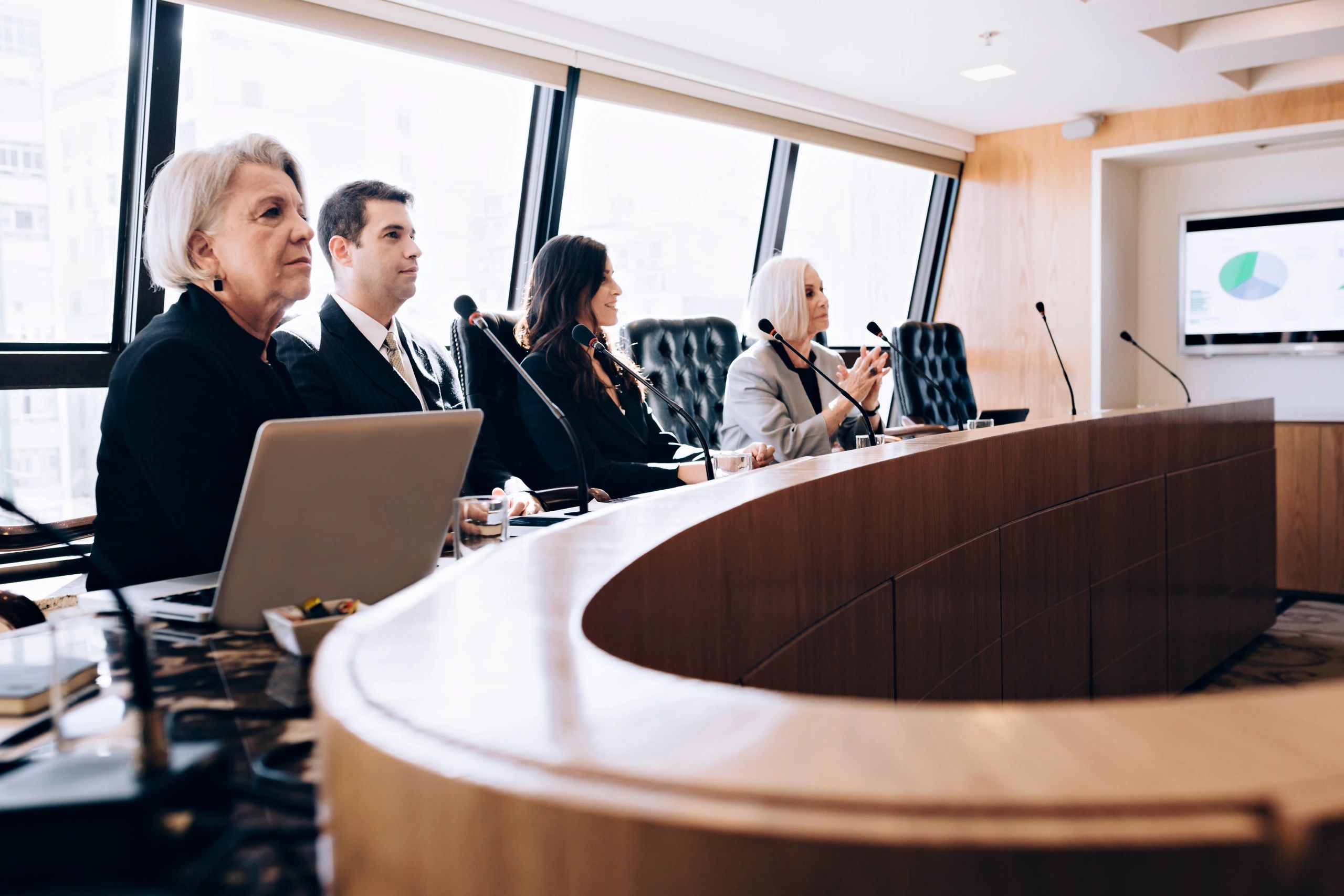 Community leaders meeting around a conference table